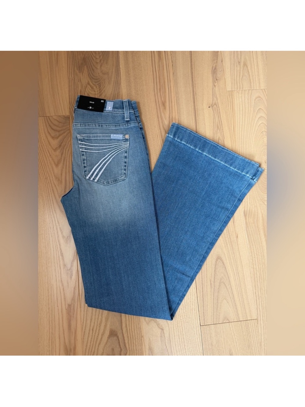7 For All Mankind Dojo Original Jeans Women's Flare Leg Trouser NWT Size 25 - Picture 7 of 9